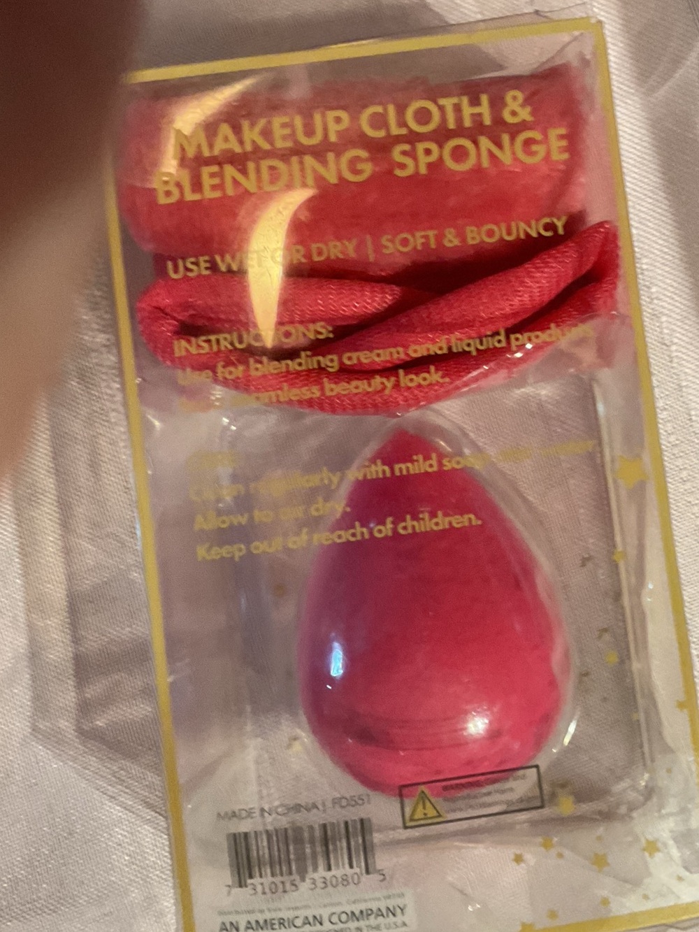 Makeup Cloth & Blending Sponge - Pink